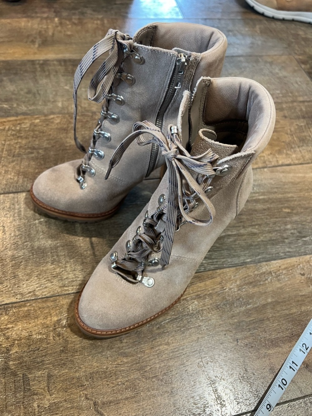 Gianni Bini "Sight See" Suede Shearling Lug Sole Hiker Platform Booties
